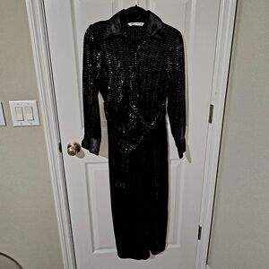 Zara Elegant Black Sequin Dress